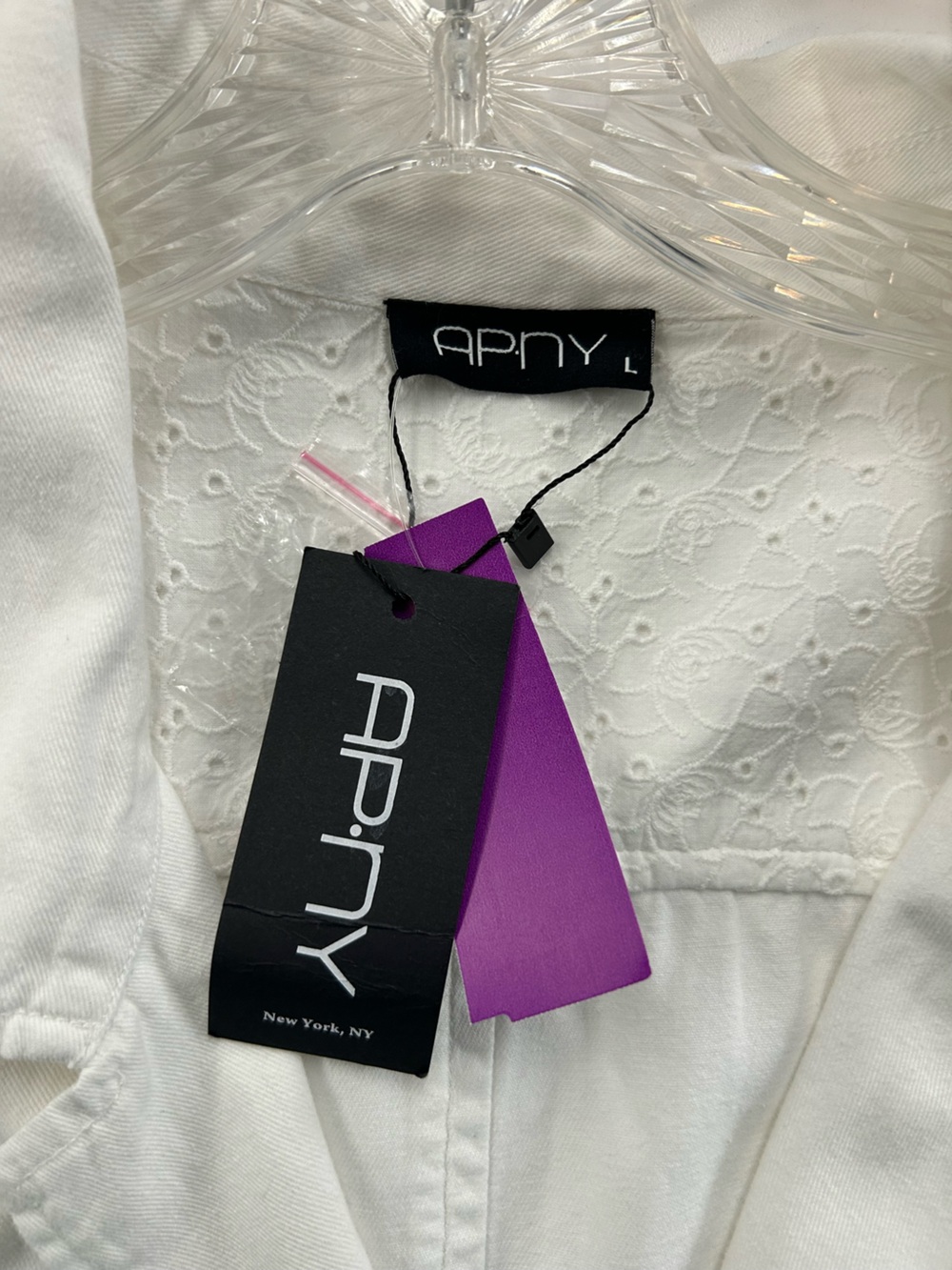White Utility Button-Front Jacket by Rina - Picture 3 of 11